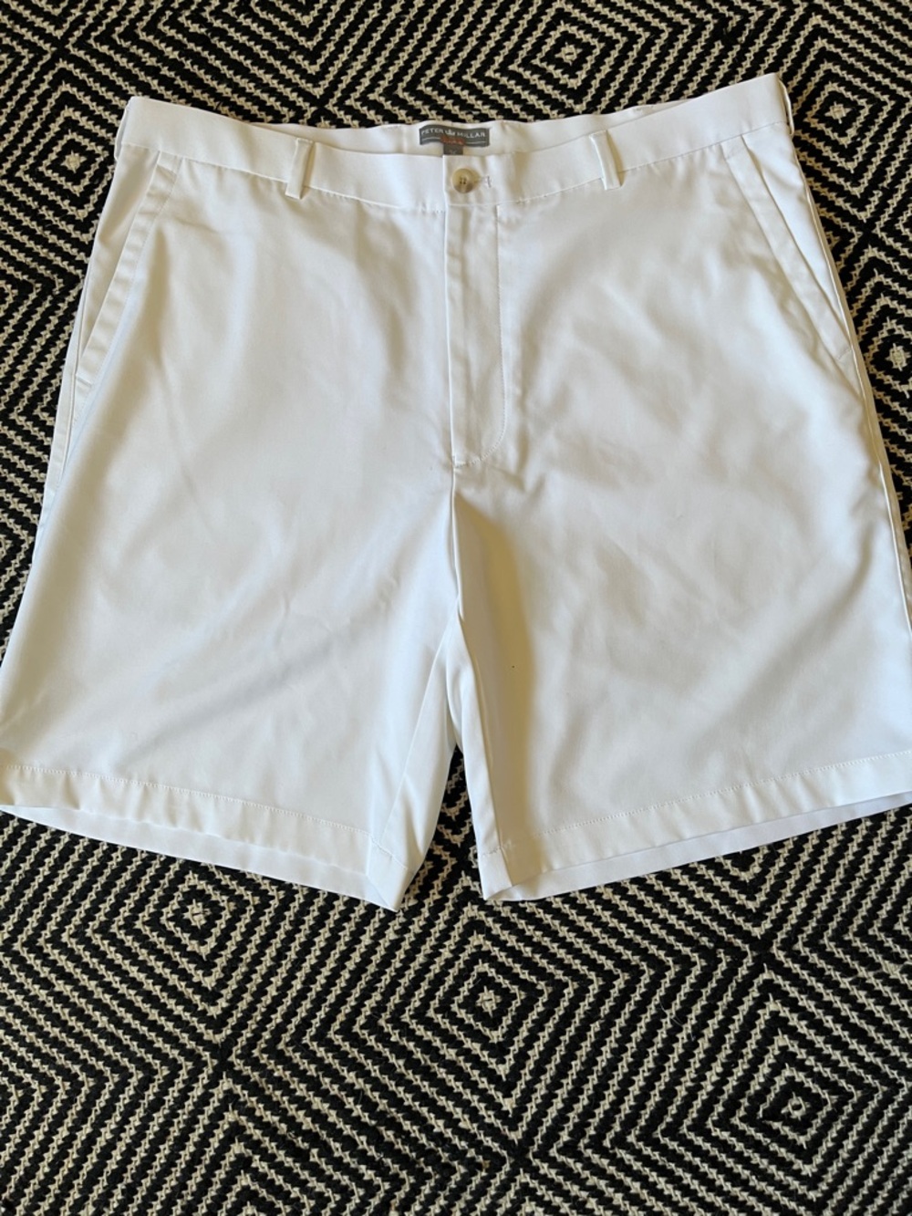 Peter Millar White Golf Performance Shorts